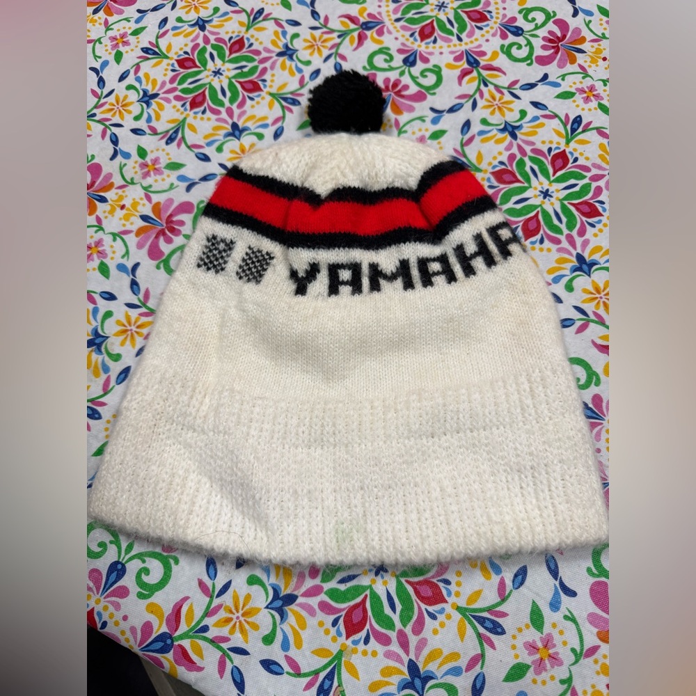 Vintage Winter Yamaha Ski Hat OS Pom Pom